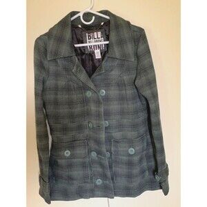 Billabong Green Plaid Jacket, Womens Large Skater Surfer Cali Chic Spring